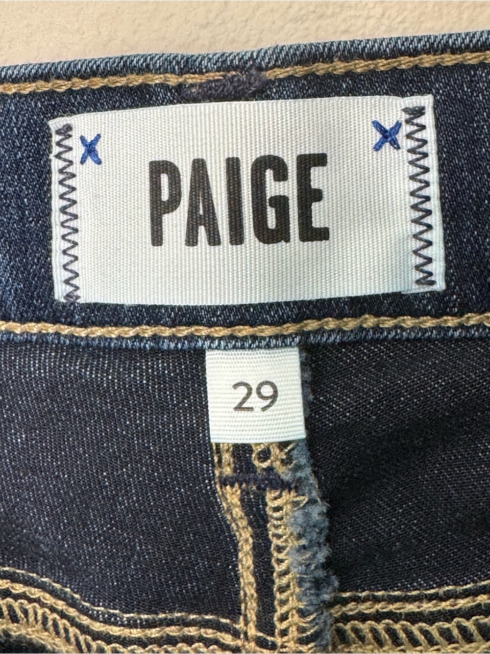 PAIGE Maternity Verdugo Skinny Jeans Blue Stretch Side Panels “Nottingham” - Picture 2 of 16